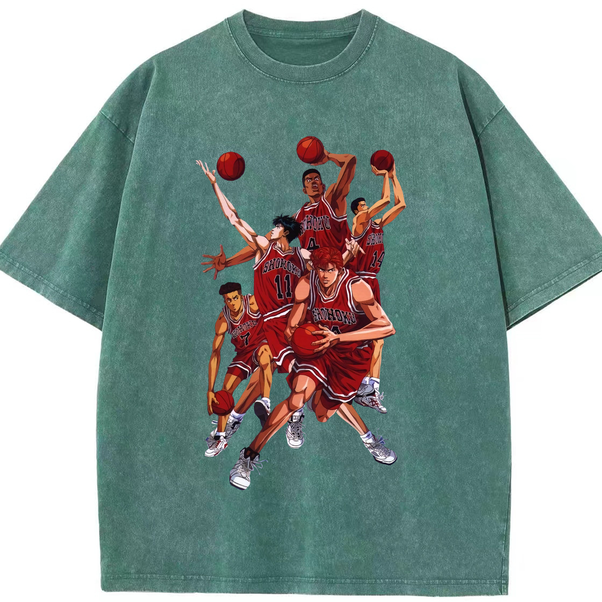 （画像用） SLAM DUNK／スラムダンク 綿100% ヴィンテージ風 半袖Tシャツ（フロントプリント）